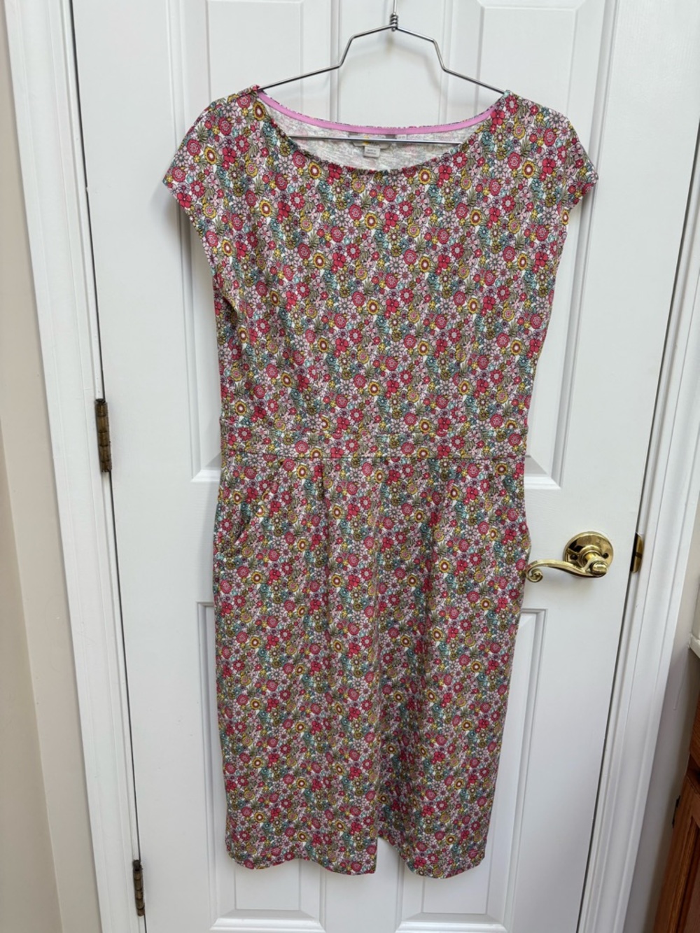 Boden Dress in Pink floral 8 tall